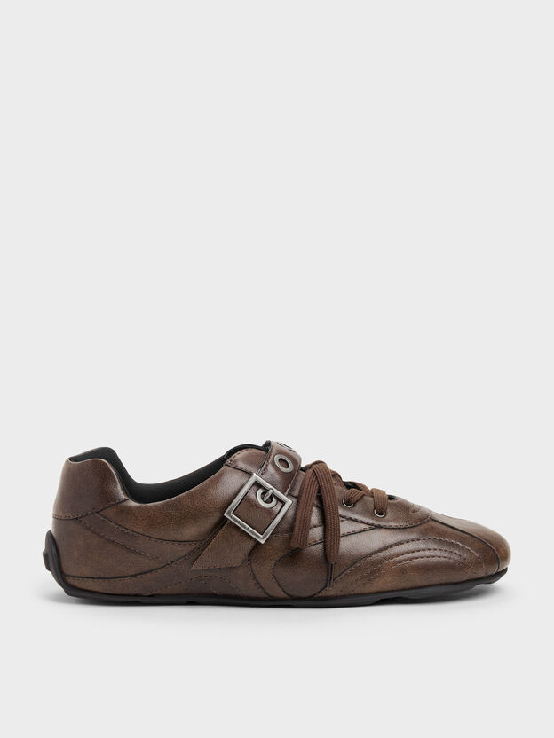 Jollie Grommet Mary Jane Sneakers, Dark Brown, hi-res