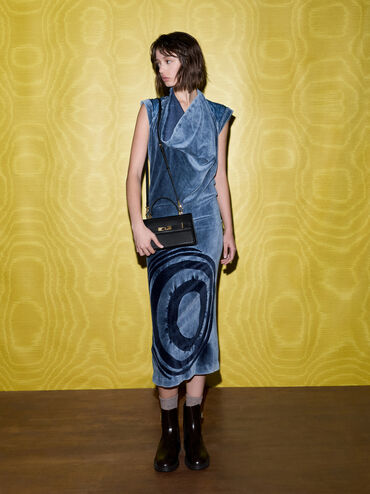 Arlet Belted Top Handle Bag, Black, hi-res