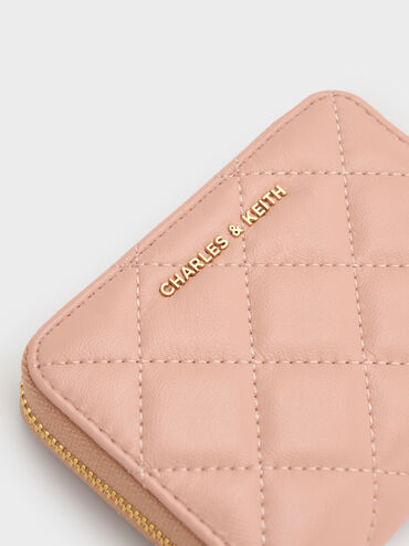 Alva Quilted Zip-Around Wallet, Light Pink, hi-res
