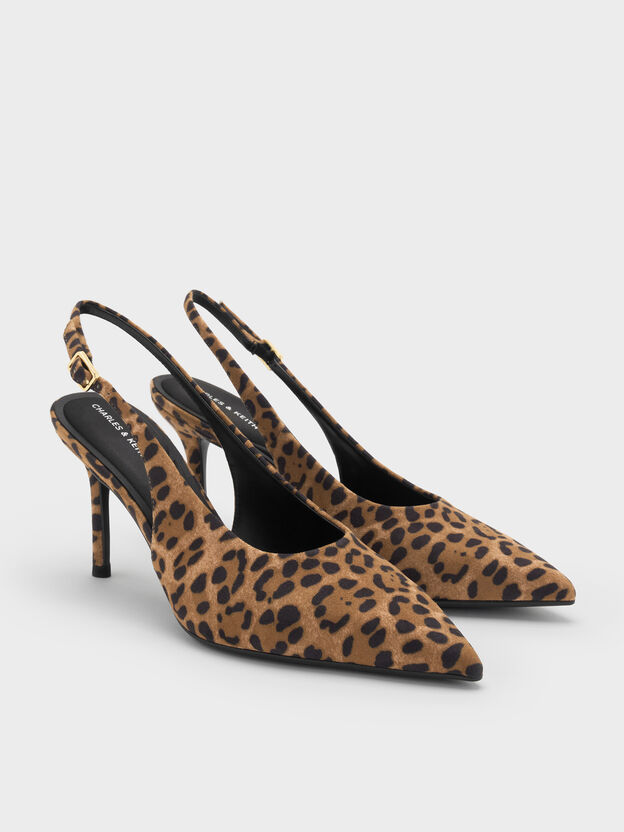 Emelia Leopard-Print Slingback Pumps, Animal Print Natural, hi-res