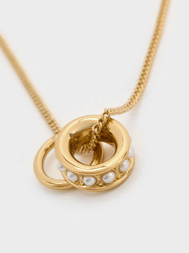 Maeve Pearl-Embellished Necklace, Gold, hi-res