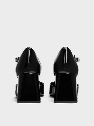 Patricia Patent Square-Toe D'Orsay Pumps, Black Patent, hi-res