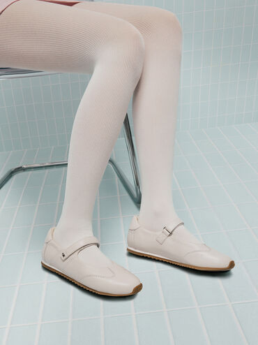 Jace Leather Mary Jane Sneakers, Chalk, hi-res