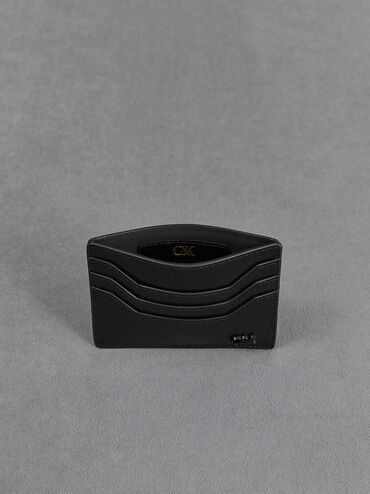 Carli Leather Multi-Slot Card Holder, Black, hi-res