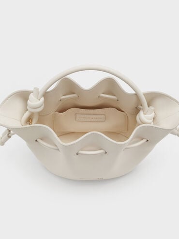Sammie Drawstring Bucket Bag, Cream, hi-res