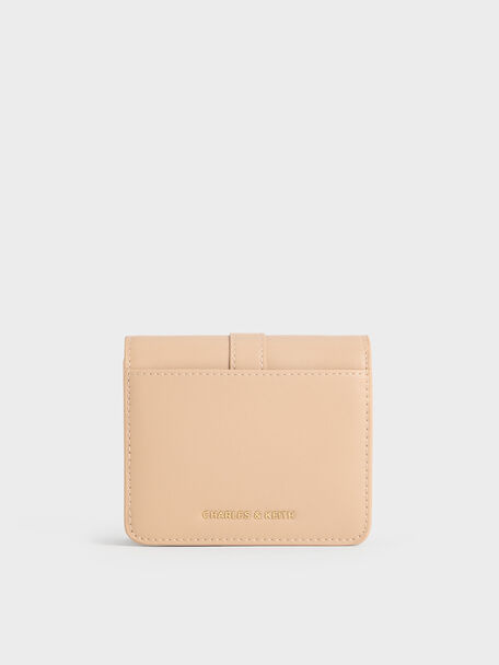 Agatha Chain-Accent Card Holder, Beige, hi-res