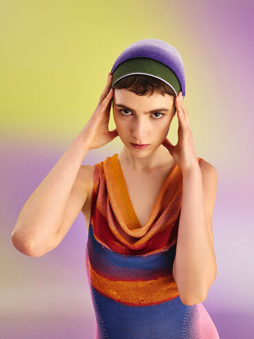 Recycled Polyester Knitted Gradient Reversible Headband, Multi, hi-res
