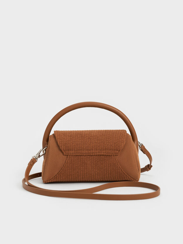 Girls' Nelly Corduroy Top Handle Bag, Brown, hi-res