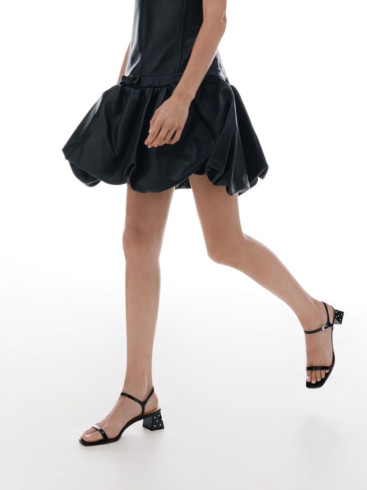 Emmaline Patent Leather Crystal Sandals, Black Patent, hi-res