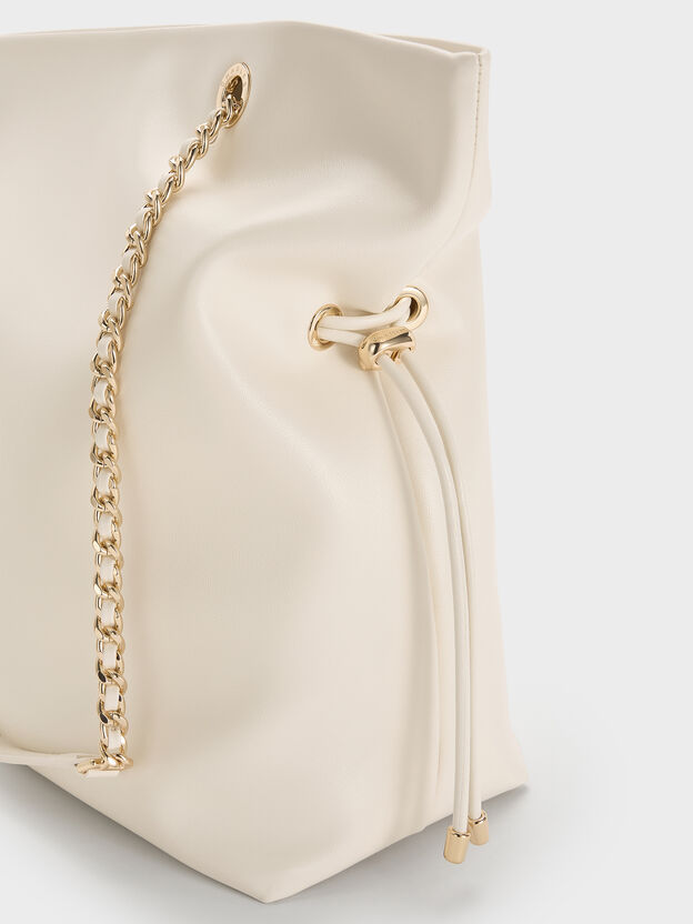 Arya Braided-Chain Tote Bag, Cream, hi-res
