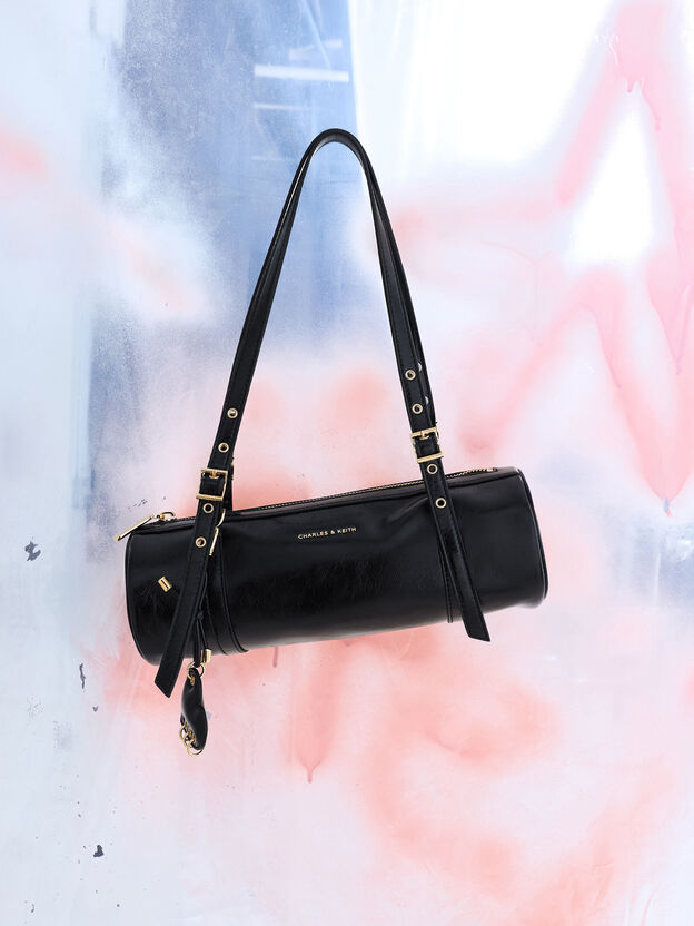 Rey Elongated Shoulder Bag, Black, hi-res