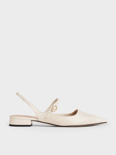 Roxane Slingback Mary Jane Flats, Chalk, hi-res