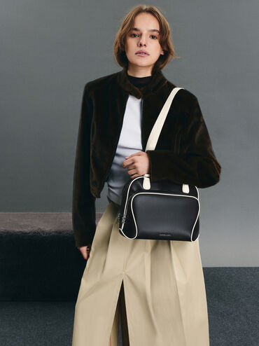 Nelly Two-Tone Front-Pocket Boxy Backpack, Multi, hi-res