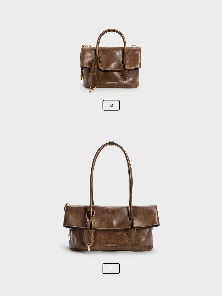 Aveline Front-Flap Shoulder Bag, Pecan Brown, hi-res