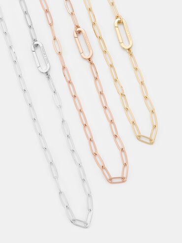 Arleth Chain-Link Pendant Necklace, Rose Gold, hi-res