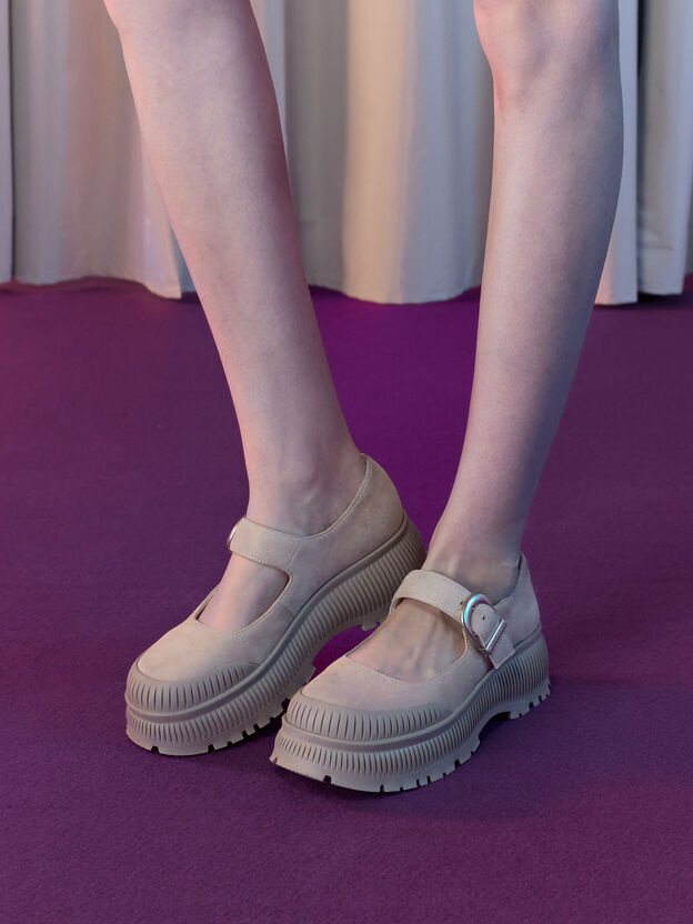 Darra Faux Suede Platform Mary Janes, Beige, hi-res
