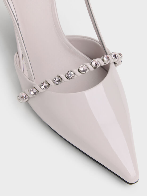 Patent Crystal Slingback Pumps, Lilac, hi-res