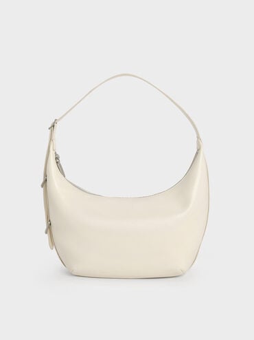Bryna Curved Hobo Bag, Cream, hi-res