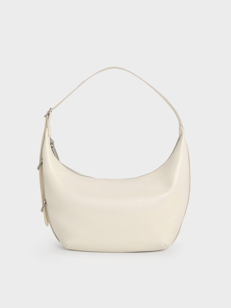 Bryna Curved Hobo Bag, Cream, hi-res