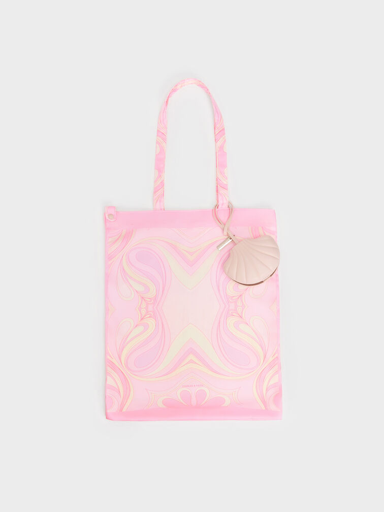 Seashell Swirl-Scarf Charm, Pink, hi-res