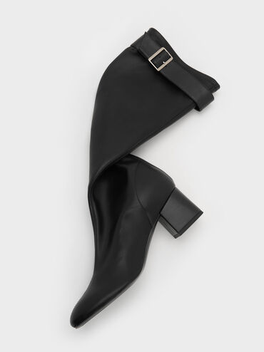 Gerry Buckled Block-Heel Knee-High Boots, Black, hi-res