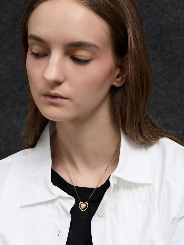 Annalise Heart Necklace, Gold, hi-res