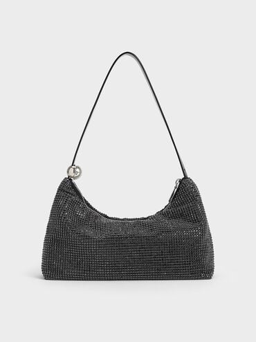 Patent Crystal-Embellished Two-Way Bag, Noir, hi-res