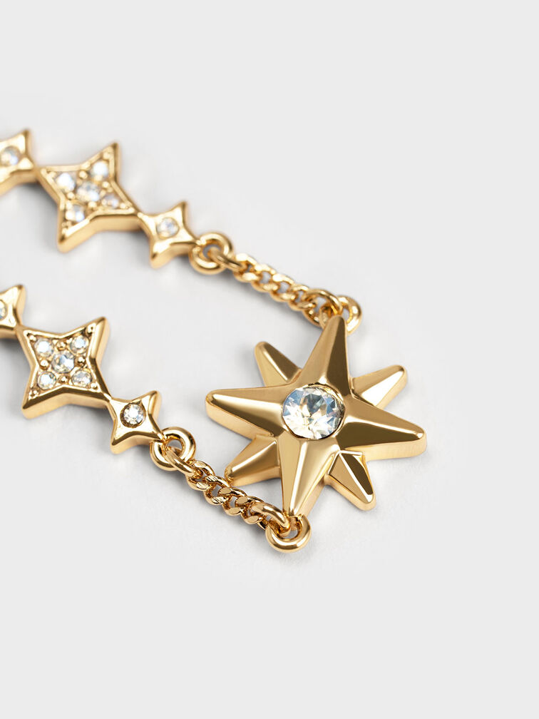 Crystal-Star Bracelet, Gold, hi-res