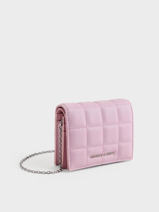 Cassia Quilted Wallet On Chain, Glycine, hi-res