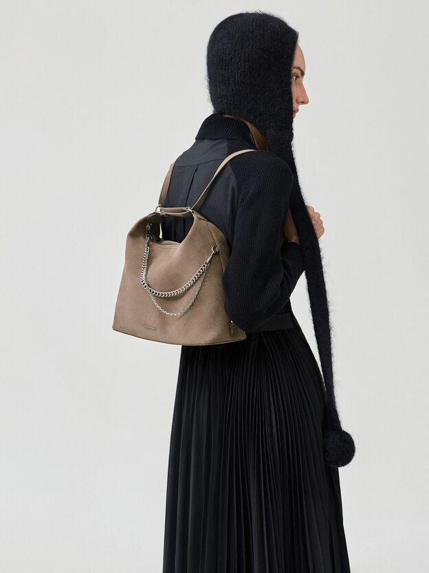 Atwood Chain Convertible Hobo Bag, Stone Grey, hi-res