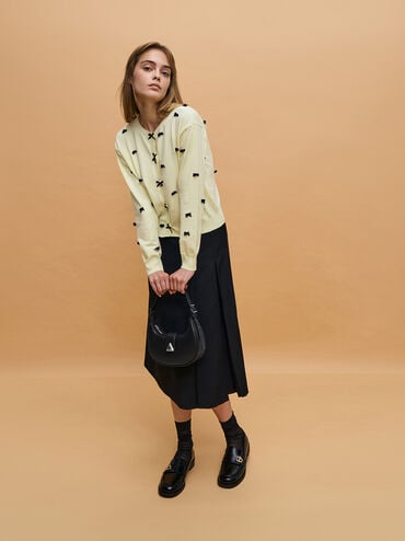 Trice Metallic-Accent Belted Shoulder Bag, Noir, hi-res