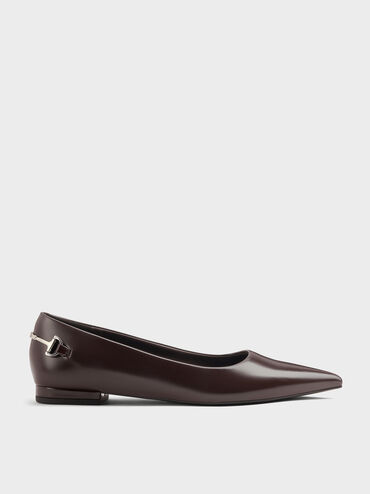 Erinna Metallic-Accent Pointed-Toe Flats, Burgundy, hi-res