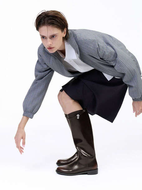 Griselda Knee-High Boots, Dark Brown, hi-res
