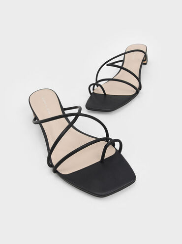 Meadow Strappy Toe Ring Sandals, Black, hi-res