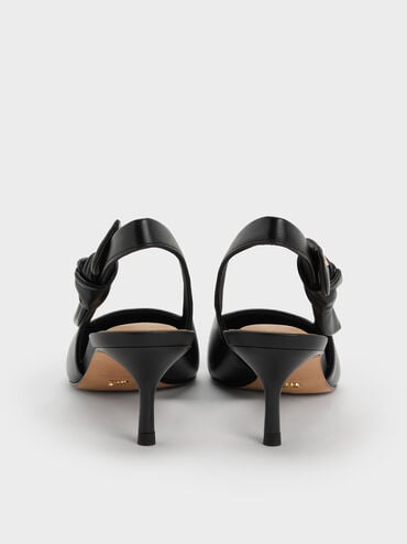 Jayce Leather Slingback Kitten Heels, Black, hi-res