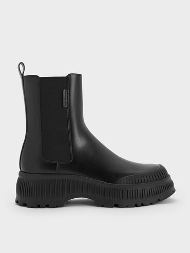 Darra Ridged-Sole Chelsea Boots, Black, hi-res