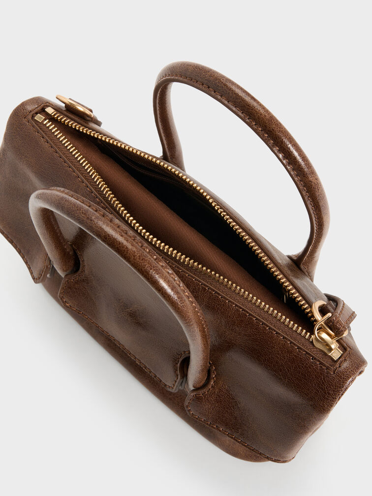 Aveline Front-Flap Crossbody Bag, Pecan Brown, hi-res