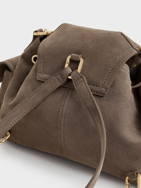 Noane Side-Pocket Two-Way Bucket Bag, Stone Grey, hi-res