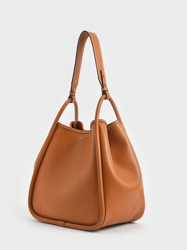 Lyla Tubular Slouchy Tote Bag, Cognac, hi-res