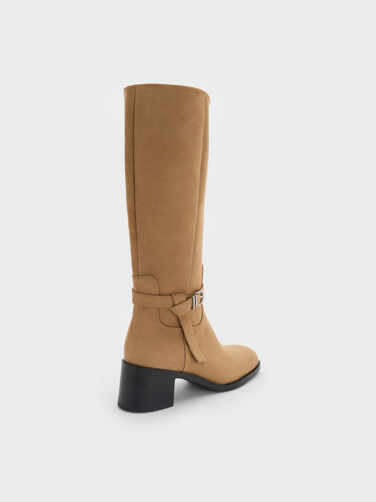 Eliza Faux Suede Knee-High Boots, Sand, hi-res