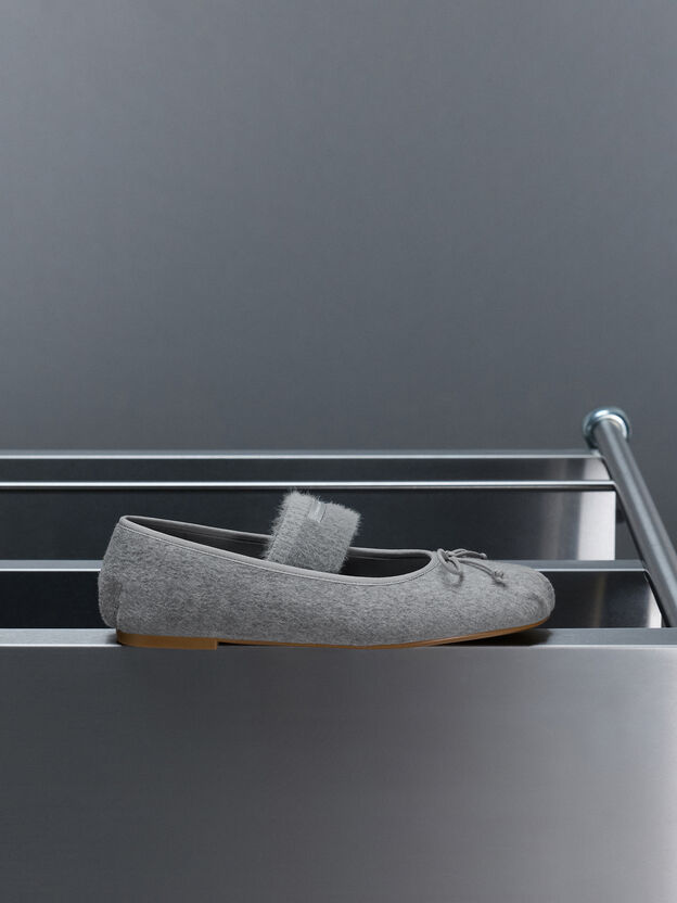 Winona Felt Mary Jane Flats, Light Grey, hi-res
