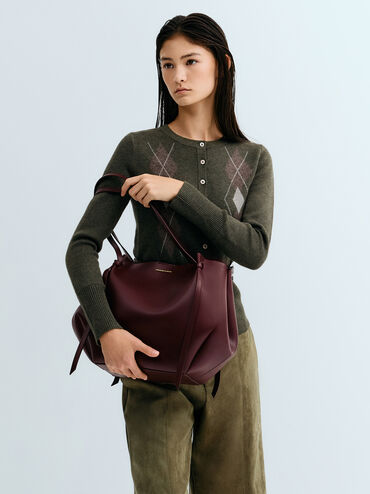 XL Calla Tote Bag, Wineberry Red, hi-res