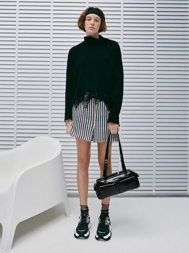 Rachel Elongated Multi-Pocket Shoulder Bag, Noir, hi-res