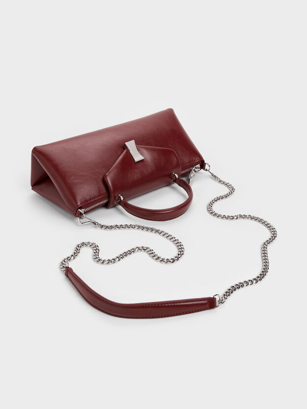 Lilibet Elongated Top Handle Bag, Burgundy, hi-res