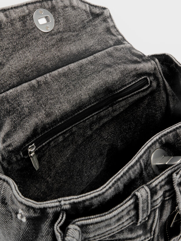 Arita Denim Jeans Top Handle Bag, Denim Noir, hi-res