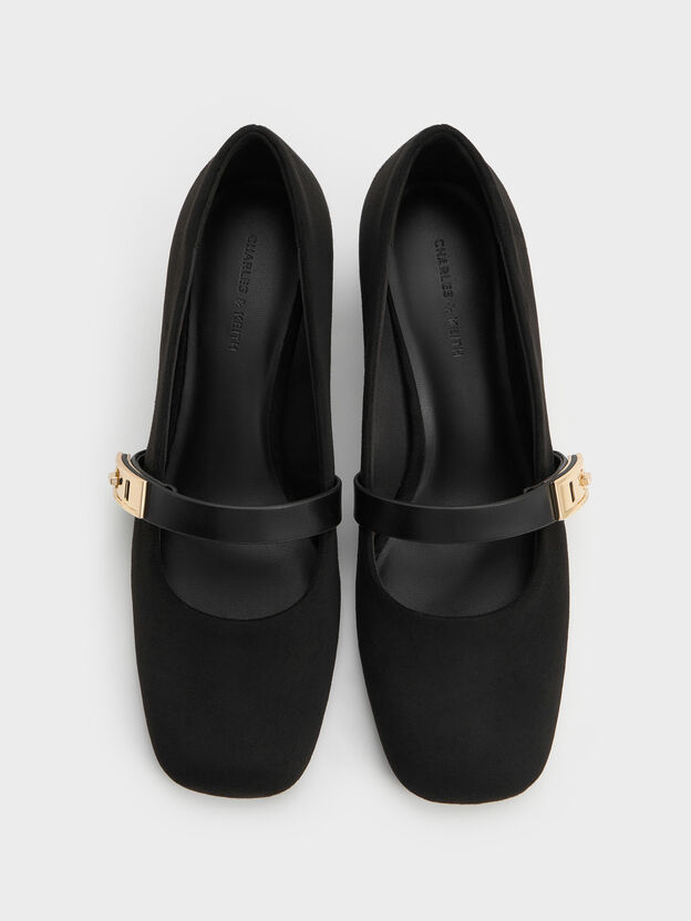 Lando Faux Suede Mary Jane Pumps, Black2, hi-res
