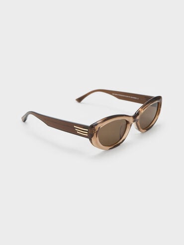Birdie Recycled Acetate Sunglasses, Chestnut Brown, hi-res