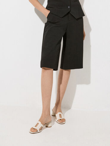 Easley Croc-Effect Cut-Out Heeled Sandals, Animal Print White, hi-res