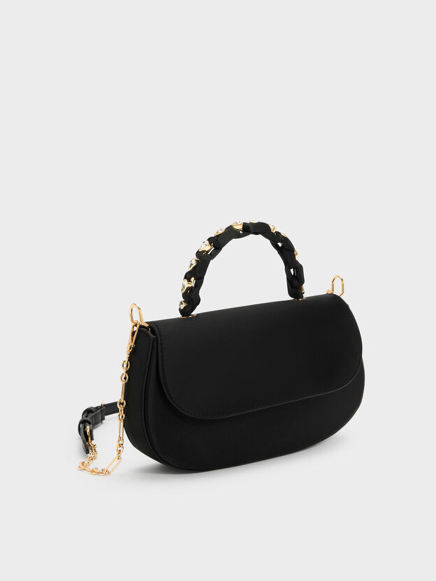 Eilian Braided Top Handle Bag, Black, hi-res