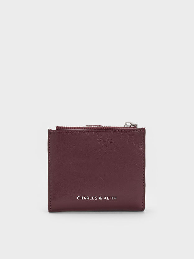 Blaise Grommet-Belt Top-Zip Small Wallet, Wineberry Red, hi-res